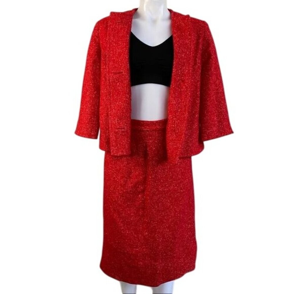 Vintage Handmade Wool 2 Piece Suit Skirt Set Size S/M - Picture 7 of 13